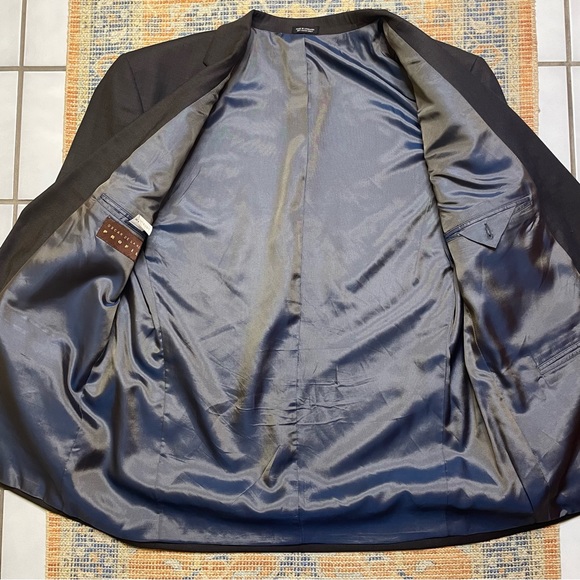 Oscar De La Renta Mens Blazer Suit Jacket Size 44S L Dark Gray Wool 44S W36 - Picture 8 of 9